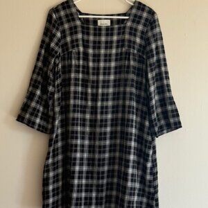 Steven Alan Plaid Square Neck Popover Tunic dress